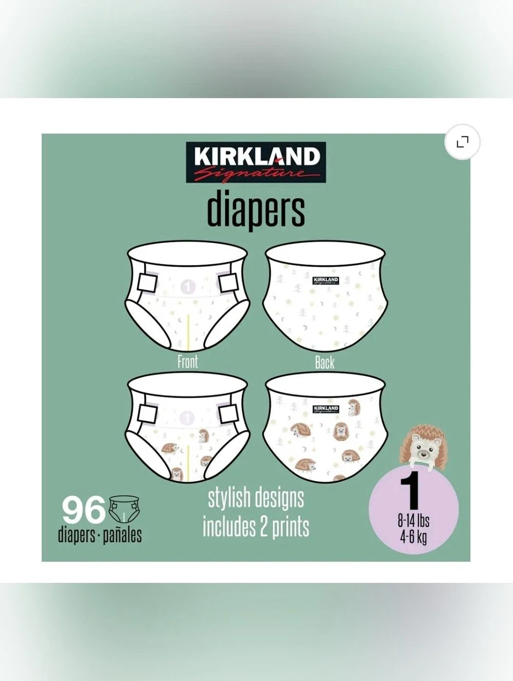 Kirkland Signature Diaper, Size 1, 96 Count
